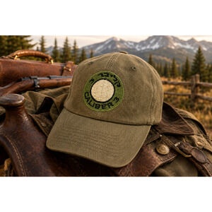Vintage 1933 Caliber 3 Olive Canvas Strapback Dad Hat Hunting Outdoors